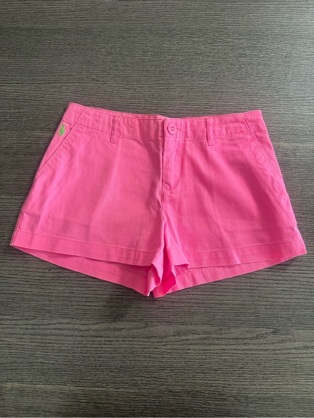 Polo Ralph Lauren Girls Classic Chino Shorts Size 12 Pink Cotton